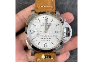 TTF 파네라이 루미노르 마리나 PAM1314 화이트다이얼 브라운가죽스트랩 PAM1314 Luminor Marina Auto 44mm SS/LE TTF A7750