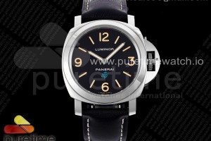 HWF 파네라이 루미노르 44미리 PAM634 블랙다이얼 블랙가죽스트랩  PAM634 SS HWF 1:1 Best Edition on Black Leather Strap Strap A6497