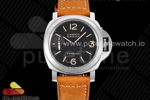 HWF 파네라이 루미노르 44미리 PAM417 블랙다이얼 브라운가죽스트랩  PAM 417 New York SS HWF 1:1 Best Edition on Brown Leather Strap A6497