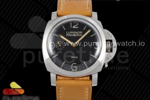 XF 파네라이 47미리 PAM127 블랙다이얼 브라운가죽스트랩 PAM127 E XF 1:1 Best Edition on Brown Leather Strap A6497 with Y-Incabloc