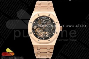 THBF 오데마피게 로얄오크 15407 로즈골드 스켈레톤다이얼 스틸브레이슬릿 Royal Oak 41mm Skeleton 15407 SS ZF 1:1 Best Edition Skeleton Dial on SS Bracelet A3132