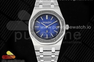 ZF V2 오데마피게 로얄오크 15202IP 티타늄 블루다이얼 스틸브레이슬릿 Royal Oak 39mm 15202IP Titanium ZF 1:1 Best Edition Blue Textured Dial on SS Bracelet A2121 V2