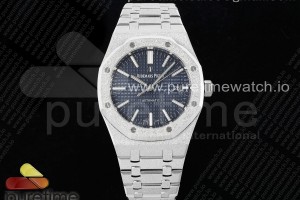 APSF 오데마피게 로얄오크 15410 프러스티드 블루다이얼 스틸브레이슬릿 Royal Oak 41mm 15410 Frosted SS APSF 1:1 Best Edition Blue Textured Dial on SS Bracelet SA3120 Super Clone