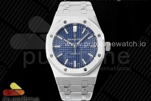 ZF 오데마피게 로얄오크 15450 블루다이얼 스틸브레이슬릿 Royal Oak 37mm 15450 SS ZF 1:1 Best Edition Blue Textured Dial on SS Bracelet SA3120 Super Clone