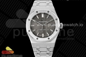 ZF 오데마피게 로얄오크 15450 그레이다이얼 스틸브레이슬릿 Royal Oak 37mm 15450 SS ZF 1:1 Best Edition Gray Textured Dial on SS Bracelet SA3120 Super Clone