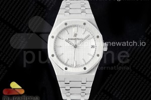 SF 오데마피게 로얄오크 15500 화이트다이얼 스틸브레이슬릿 Royal Oak 41mm 15500 SS SF 1:1 Best Edition White Dial on SS Bracelet SA4302 Super Clone