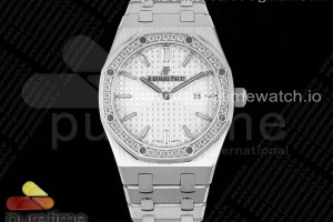 ZF 오데마피게 로얄오크 레이디 33미리 67651 다이아베젤 화이트다이얼 스틸브레이슬릿 Lady Royal Oak 33mm SS ZF 1:1 Best Edition White Dial Diamonds Bezel on SS Bracelet ETA Quartz