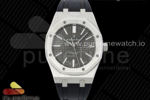 APSF V3 오데마피게 로얄오크 15400 그레이다이얼 블랙러버스트랩 Royal Oak 41mm 15400 SS APSF 1:1 Best Edition Gray Textured Dial on Black Rubber Strap SA3120 Super Clone V3