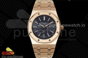 IPF 오데마피게 로얄오크 15202 로즈골드 블랙다이얼 스틸브레이슬릿 Royal Oak 39mm 15202 RG IPF 1:1 Best Edition Blue Textured Dial on RG Bracelet A2121
