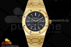 IPF 오데마피게 로얄오크 15202 옐로우골드 블랙다이얼 스틸브레이슬릿 Royal Oak 39mm 15202 YG IPF 1:1 Best Edition Blue Textured Dial on YG Bracelet A2121