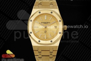 IPF 오데마피게 로얄오크 15202 옐로우골드 골드다이얼 스틸브레이슬릿 Royal Oak 39mm 15202 YG IPF 1:1 Best Edition YG Textured Dial on YG Bracelet A2121
