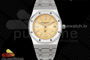 IPF 오데마피게 로얄오크 15202 옐로우다이얼 스틸브레이슬릿  Royal Oak 39mm 15202 SS IPF 1:1 Best Edition Yellow Textured Dial on SS Bracelet A2121