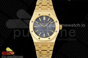 IPF 오데마피게 로얄오크 37미리 15450 옐로우골드 블루다이얼 스틸브레이슬릿 Royal Oak 37mm 15450 YG IPF Best Edition Blue Dial on YG Bracelet SA3120 Super Clone