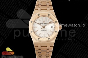 IPF 오데마피게 로얄오크 37미리 15450 로즈골드  화이트다이얼 스틸브레이슬릿 Royal Oak 37mm 15450 RG IPF Best Edition White Dial on RG Bracelet SA3120 Super Clone