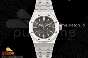 APSF 오데마피게 로얄오크 37미리 15450 그레이텍스쳐다이얼 스틸브레이슬릿 Royal Oak 37mm 15450 SS APSF 1:1 Best Edition Gray Textured Dial on SS Bracelet SA3120 Super Clone