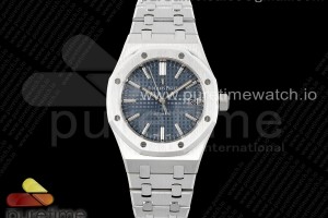 APSF 오데마피게 로얄오크 37미리 15450 블루텍스쳐다이얼 스틸브레이슬릿 Royal Oak 37mm 15450 SS APSF 1:1 Best Edition Blue Textured Dial on SS Bracelet SA3120 Super Clone