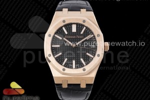 APSF 오데마피게 로얄오크 15510 50주년기념 로즈골드 블랙다이얼 블랙가죽스트랩 Royal Oak 41mm 15510 