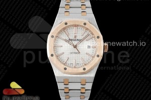 IPF 오데마피게 로얄오크 15400 로즈골드콤비 화이트다이얼 스틸브레이슬릿 Royal Oak 41mm 15400 SS/RG IPF 1:1 Best Edition White Textured Dial on SS/RG Bracelet SA3120 Super Clone