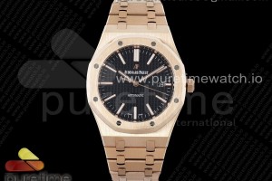 IPF 오데마피게 로얄오크 15400 로즈골드 블랙다이얼 스틸브레이슬릿 Royal Oak 41mm 15400 RG IPF 1:1 Best Edition Black Textured Dial on RG Bracelet SA3120 Super Clone