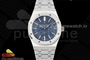 APSF V2 오데마피게 로얄오크 15400 블루다이얼 스틸브레이슬릿 Royal Oak 41mm 15400 SS APSF 1:1 Best Edition Blue Textured Dial on SS Bracelet A3120 Super Clone V2