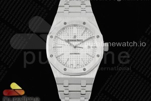 APSF V2 오데마피게 로얄오크 15400 화이트다이얼 스틸브레이슬릿 Royal Oak 41mm 15400 SS APSF 1:1 Best Edition White Textured Dial on SS Bracelet A3120 Super Clone