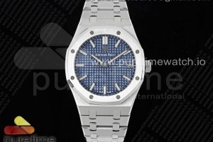 APSF 오데마피게 로얄오크 15500 블루다이얼 스틸브레이슬릿 Royal Oak 41mm 15500 SS APSF 1:1 Best Edition Blue Textured Dial on SS Bracelet A4302 Super Clone