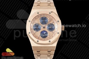APSF 오데마피게 로얄오크 퍼페츄얼캘린더 로즈골드 로즈골드다이얼 스틸브레이슬릿 Royal Oak 41mm Complicated 26574 RG APSF1:1 Best Edition RG Dial on RG Bracelet A5134