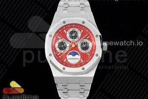 APSF 오데마피게 로얄오크 퍼페츄얼캘린더 레드/블랙다이얼 스틸브레이슬릿 Royal Oak 41mm Complicated 26574 SS APSF1:1 Best Edition Red/Black Dial on SS Bracelet A5134