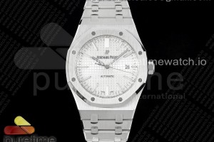 ZF 오데마피게 로얄오크 15400 화이트다이얼 스틸브레이슬릿 Royal Oak 41mm 15400 SS ZF 1:1 Best Edition White Textured Dial on SS Bracelet SA3120 Super Clone