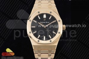 ZF V2 오데마피게 로얄오크 15500 로즈골드 블랙다이얼 스틸브레이슬릿 Royal Oak 41mm 15500 RG ZF 1:1 Best Edition Black Textured Dial on RG Bracelet A4302 V2