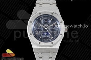 APSF 오데마피게 로얄오크 퍼페츄얼캘린더 블루다이얼 스틸브레이슬릿 Royal Oak 41mm Complicated 26574 SS APSF1:1 Best Edition Blue Dial on SS Bracelet A5134