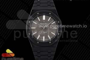 ZF 오데마피게 로얄오크 15400 DLC블랙 그레이다이얼 스틸브레이슬릿 Royal Oak 41mm 15400 DLC ZF 1:1 Best Edition Gray Textured Dial on DLC Bracelet A3120 (Free Box)