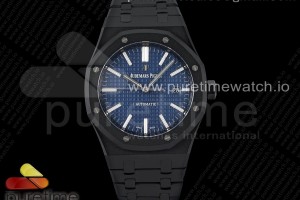 ZF 오데마피게 로얄오크 15400 DLC블랙 블루다이얼 스틸브레이슬릿 Royal Oak 41mm 15400 DLC ZF 1:1 Best Edition Blue Textured Dial on DLC Bracelet A3120 (Free Box)