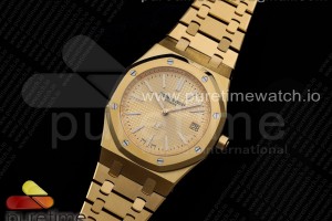 KZF 오데마피게 로얄오크 150202 옐로우골드 골드다이얼 스틸브레이슬릿 Royal Oak 39mm 15202 YG KZF 1:1 Best Edition YG Textured Dial on YG Bracelet A2121