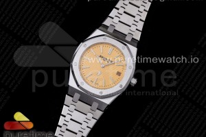 XF V2 오데마피게 로얄오크 15020 옐로우다이얼 스틸브레이슬릿 Royal Oak 39mm 15202BC SS XF 1:1 Best Edition Yellow Textured Dial on SS Bracelet A2121 V2
