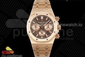 IPF 오데마피게 로얄오크 크로노 로즈골드 26331 브라운/로골다이얼 스틸브레이슬릿  Royal Oak Chrono 26331 RG IPF 1:1 Best Edition Brown/RG Dial on RG Bracelet A7750