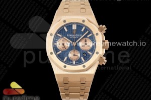 IPF 오데마피게 로얄오크 크로노 로즈골드 26331 블루/로골다이얼 스틸브레이슬릿 Royal Oak Chrono 26331 RG IPF 1:1 Best Edition Blue/RG Dial on RG Bracelet A7750