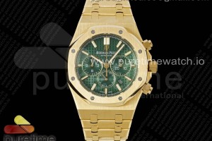 OMF 오데마피게 로얄오크 크로노 26331 옐로우골드 그린다이얼 스틸브레이슬릿 Royal Oak Chrono 26331BA YG OMF 1:1 Best Edition Green Dial on YG Bracelet A7750