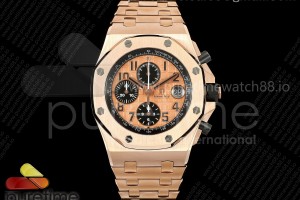 TKF 오데마피게 로얄오크 오프쇼어 42미리 로즈골드 로골다이얼 스틸브레이슬릿 Royal Oak Offshore 42mm RG TKF Best Edition RG Dial on RG Bracelet A7750