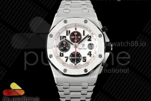 TKF 오데마피게 로얄오크 오프쇼어 42미리 팬더 화이트다이얼 스틸브레이슬릿 Royal Oak Offshore 42mm Panda SS TKF Best Edition White/Black Dial on SS Bracelet A7750