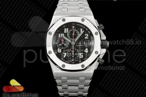 TKF 오데마피게 로얄오크 오프쇼어 42미리 블랙씸즈 블랙다이얼 스틸브레이슬릿 Royal Oak Offshore 42mm Black Themes SS TKF Best Edition Black Dial on SS Bracelet A7750