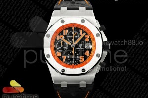 TKF 오데마피게 로얄오크 오프쇼어 42미리 볼케이노 블랙다이얼 블랙가죽스트랩 Royal Oak Offshore 42mm Volcano TKF Best Edition Black Dial on Black Leather Strap A7750