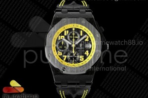 TKF 오데마피게 로얄오크 오프쇼어 42미리 범블비 카본케이스 블랙/옐로우다이얼 블랙가죽스트랩 Royal Oak Offshore 'Bumble Bee' TKF Best Edition on Black Leather Strap A3126