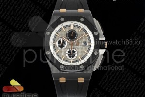 TKF 오데마피게 로얄오크 오프쇼어 44미리 블랙세라믹 그레이다이얼 블랙러버스트랩 Royal Oak Offshore 44mm Black Ceramic RG TKF 1:1 Best Edition Gray Dial on Black Rubber Strap A3126