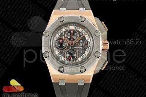 TKF 오데마피게 로얄오크 오프쇼어 슈마허 로즈골드 그레이다이얼 그레이러버스트랩 Royal Oak Offshore Schumacher RG TKF Best Edition Gray/Black Dial on Gray Rubber Strap A3126