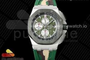 TKF 오데마피게 로얄오크 오프쇼어 44미리 그린다이얼 그린카모러버스트랩  Royal Oak Offshore 44mm SS TKF 1:1 Best Edition Green Dial on Green Camou Rubber Strap A3126