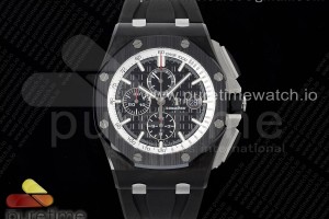 APSF 오데마피게 로얄오크 오프쇼어 44미리 리얼세라믹 블랙다이얼 블랙러버스트랩 Royal Oak Offshore 44mm Real Ceramic APF 1:1 Best Edition Black Dial White Inner Bezel on Rubber Strap A3126