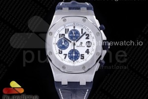 JF V3 오데마피게 로얄오크 오프쇼어 얼티메이트에디션 네이비온블루 블루러버스트랩 Royal Oak Offshore JF Ultimate Edition Navy on Blue Leather Strap A7750 V3