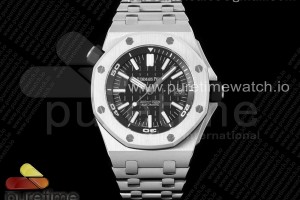 APSF 오데마피게 로얄오크 오프쇼어 다이버 15703 블랙다이얼 스틸브레이슬릿 Royal Oak Offshore Diver 15703 APSF 1:1 Best Edition Black Dial on SS Bracelet SA3120 Super Clone