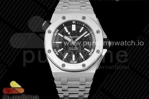 APSF 오데마피게 로얄오크 오프쇼어 다이버 15710 블랙다이얼 스틸브레이슬릿 Royal Oak Offshore Diver 15710 APSF 1:1 Best Edition Black Dial on SS Bracelet SA3120 Super Clone